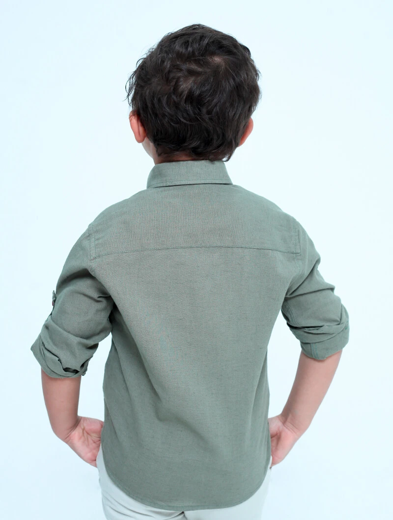 Chemise effet lin garçon